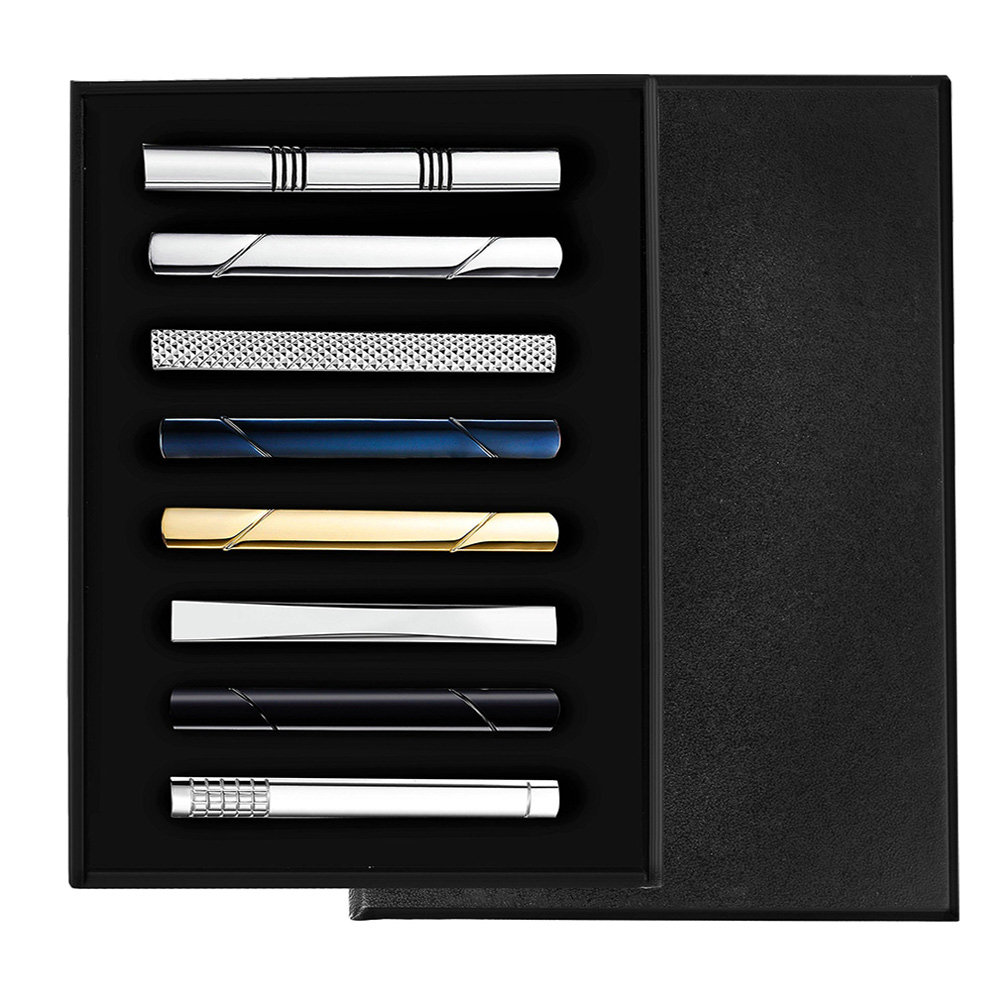 Men Formal Wear Look - 8Pcs Business Tie Clips Copper Material