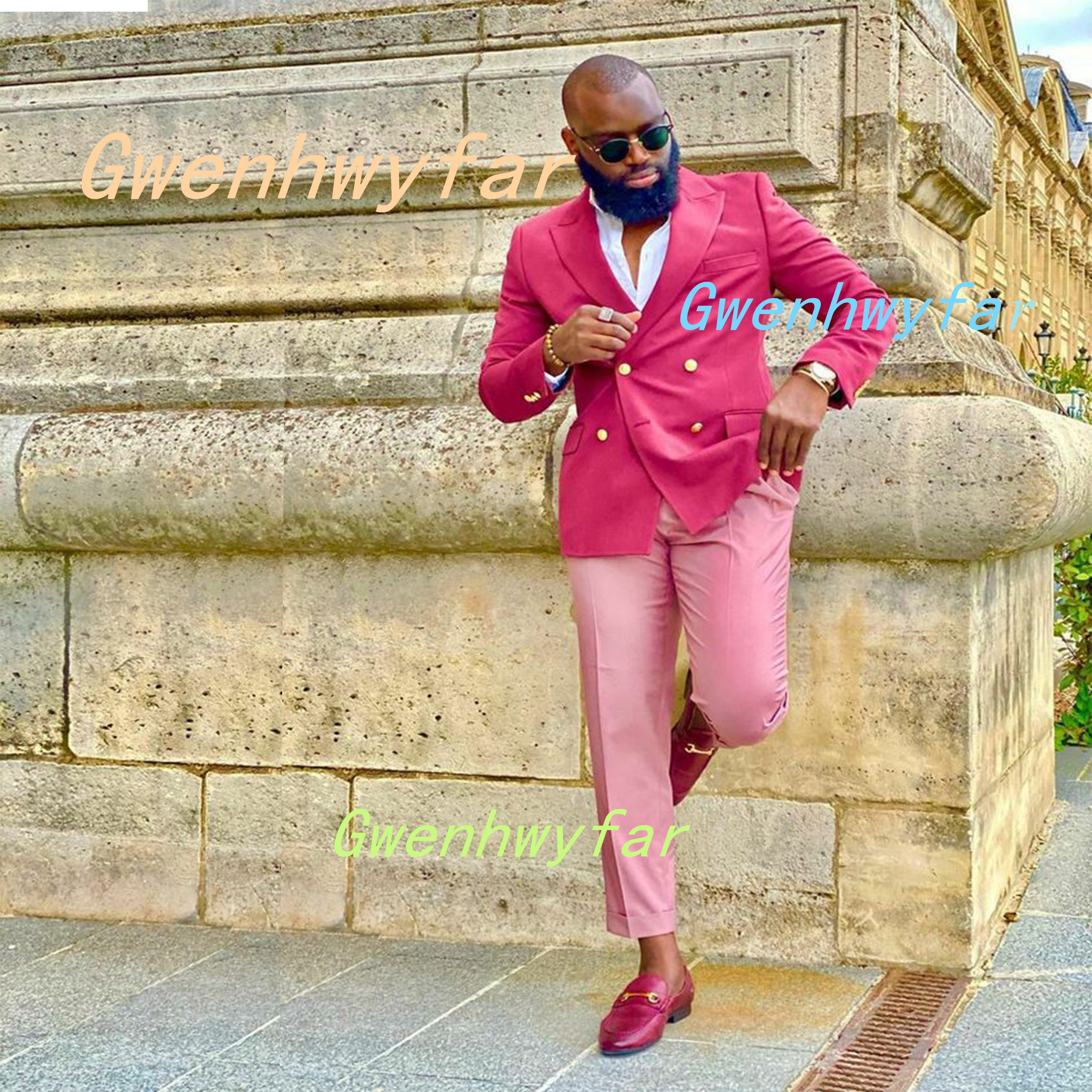 Men'S Formal Wear Accessories - Gwenhwyfar Elegant Men's Mixed Color Suit