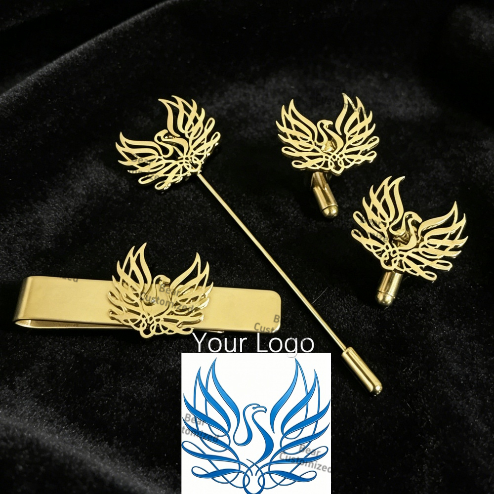 Men'S Formal Wear Accessories - Custom Cufflink Tie Set Bar Personalized