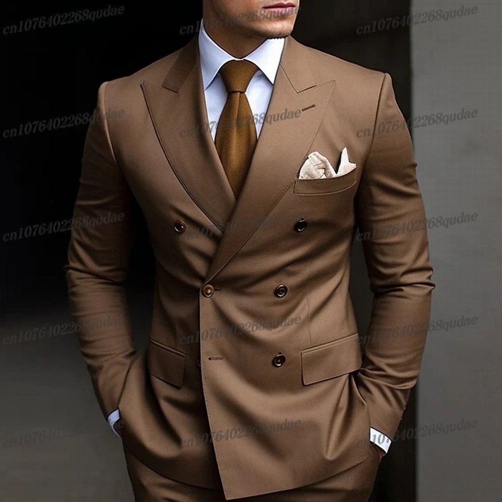 Men Formal Wear Brown - Brown Formal Occasion Men Suit Wedding