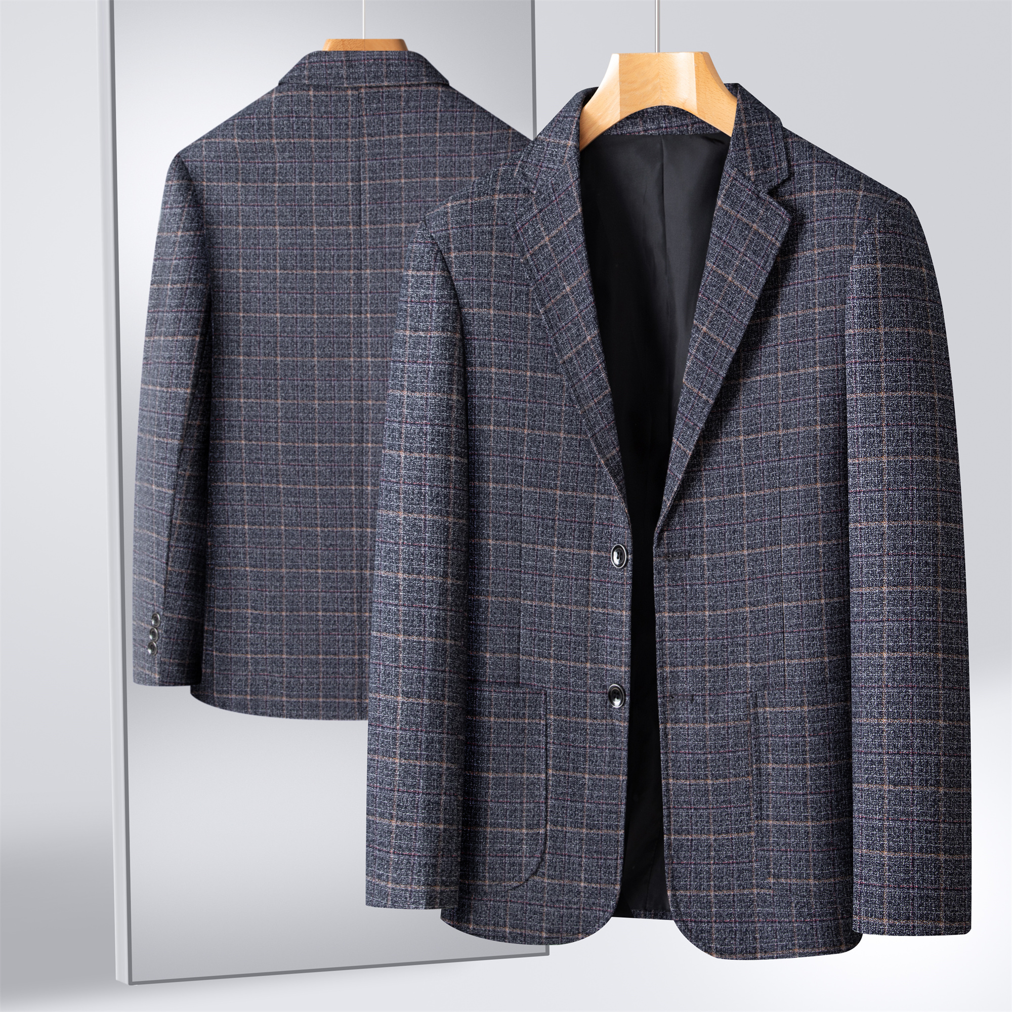 Striped Suit Men's Plaid Suit  – Large Men Formal Wear recenzja i cena