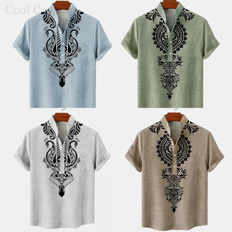 Male Retro Tops Henley Shirt M – Men'S Ethnic & Formal Designer Wear Studio S recenzja i cena