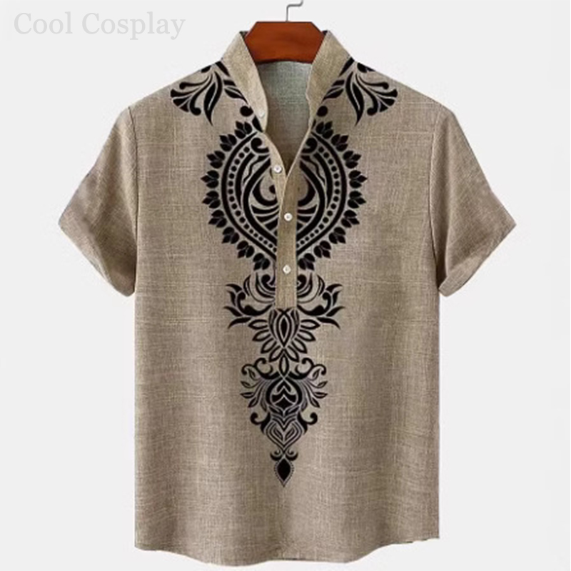 Male Retro Tops Henley Shirt M – Men'S Ethnic & Formal Designer Wear Studio S recenzja i cena