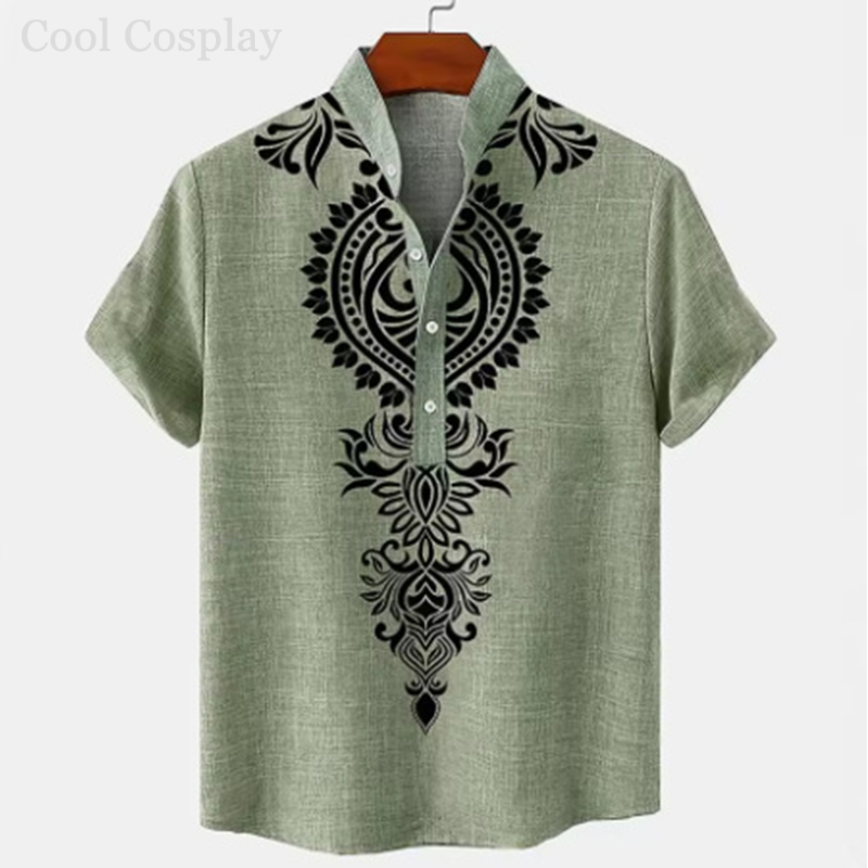 Male Retro Tops Henley Shirt M – Men'S Ethnic & Formal Designer Wear Studio S recenzja i cena