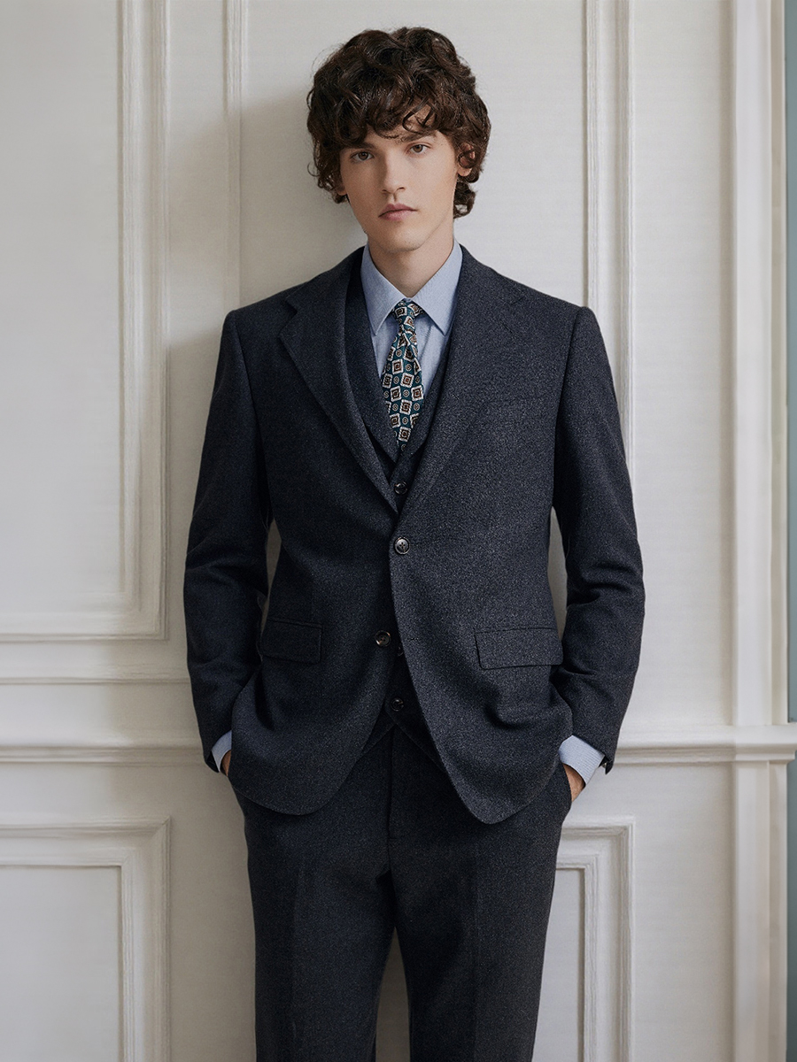 Premium Grey 55% Wool Men's Su – Men'S Formal Wear In Winter recenzja i cena
