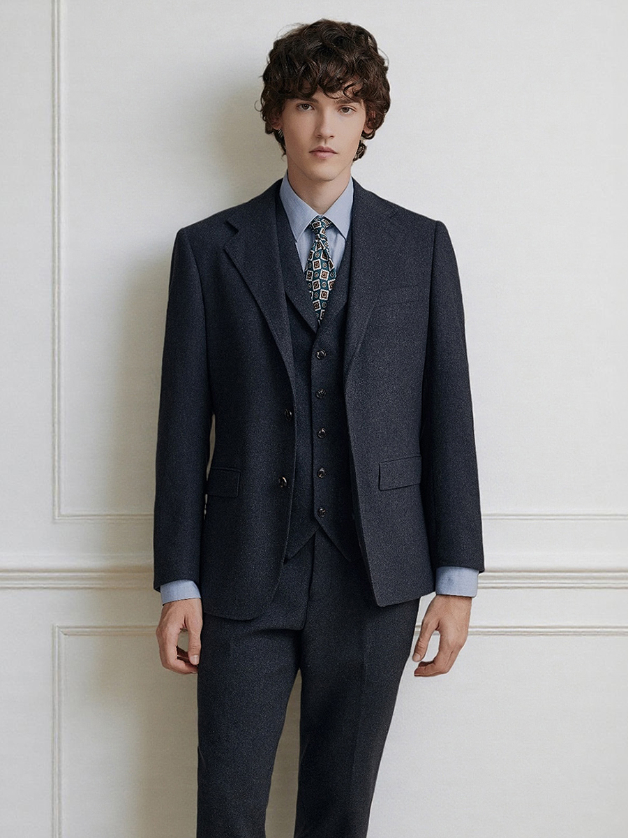 Premium Grey 55% Wool Men's Su – Men'S Formal Wear In Winter recenzja i cena