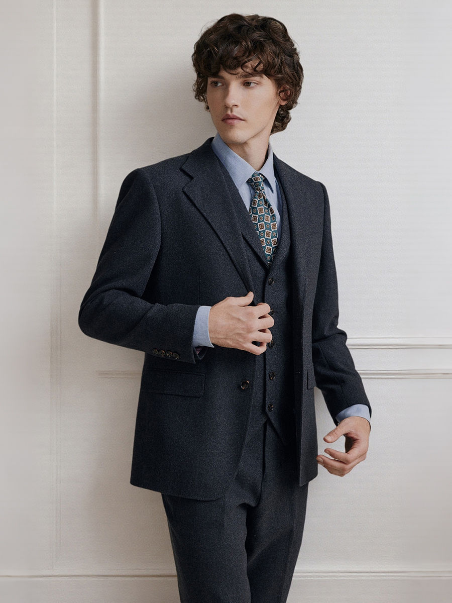 Premium Grey 55% Wool Men's Su – Men'S Formal Wear In Winter recenzja i cena