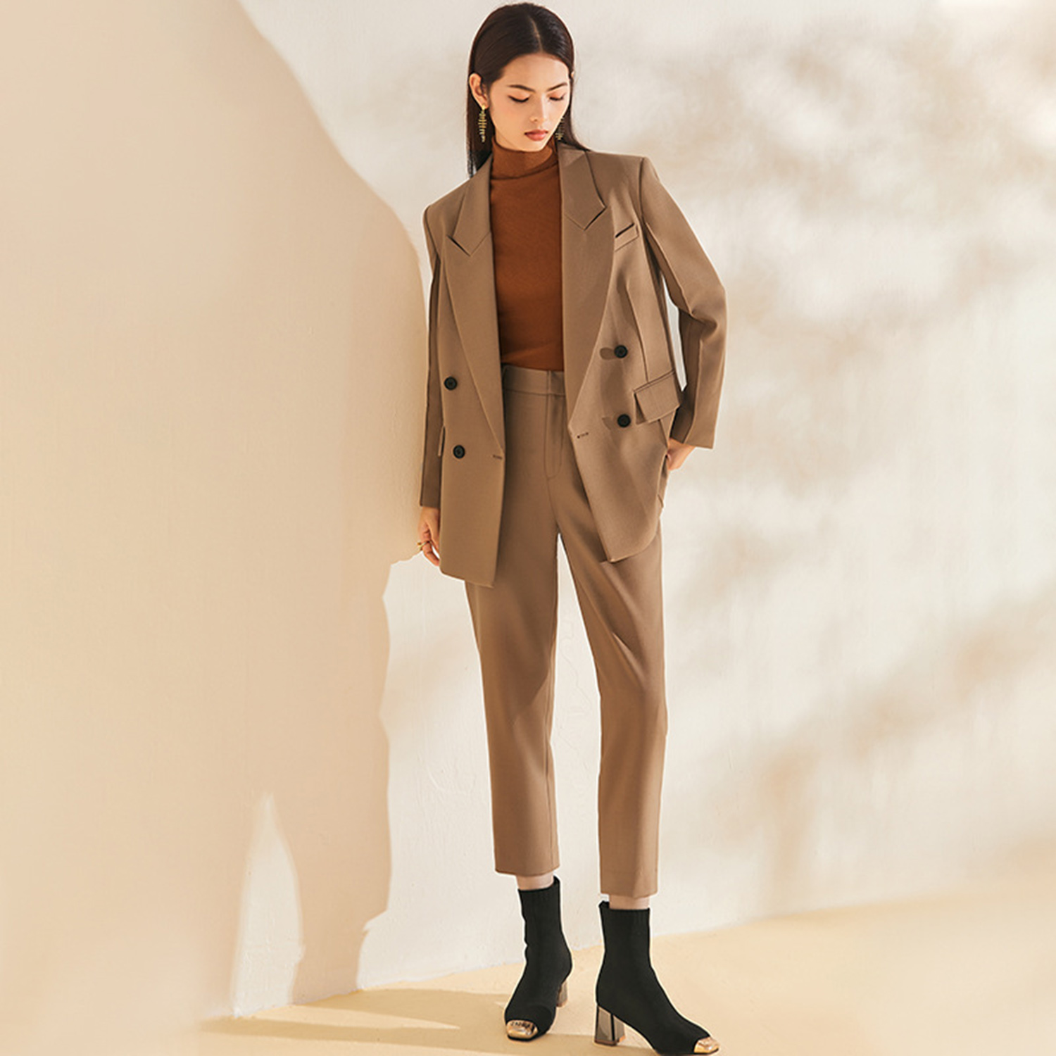 Allingentle Women's Suit Slim  – Double Breasted Blazer recenzja i cena