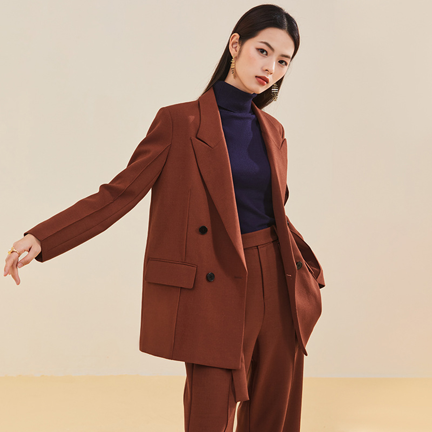 Allingentle Women's Suit Slim  – Double Breasted Blazer recenzja i cena