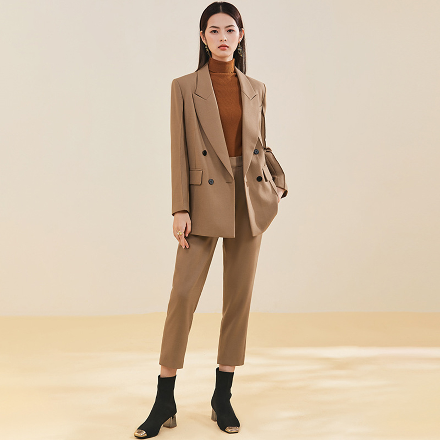 Allingentle Women's Suit Slim  – Double Breasted Blazer recenzja i cena