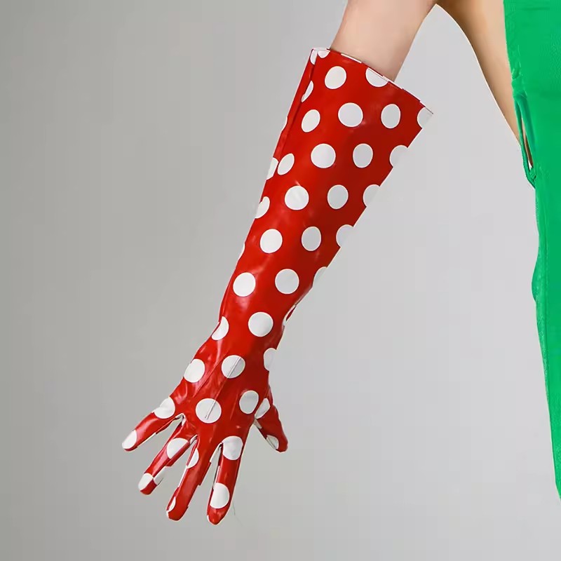 Women's Runway Fashion Dot Pri – Formal Glove Leather recenzja i cena