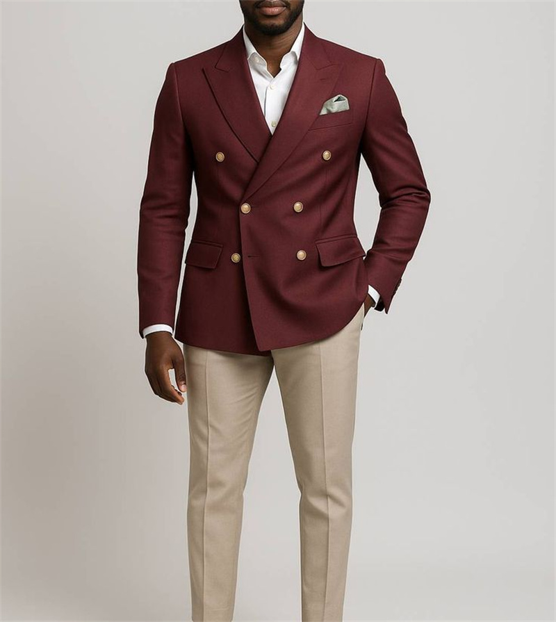 Brown Men Suit Set 2 Piece Bla – Men Formal Wear Brown recenzja i cena