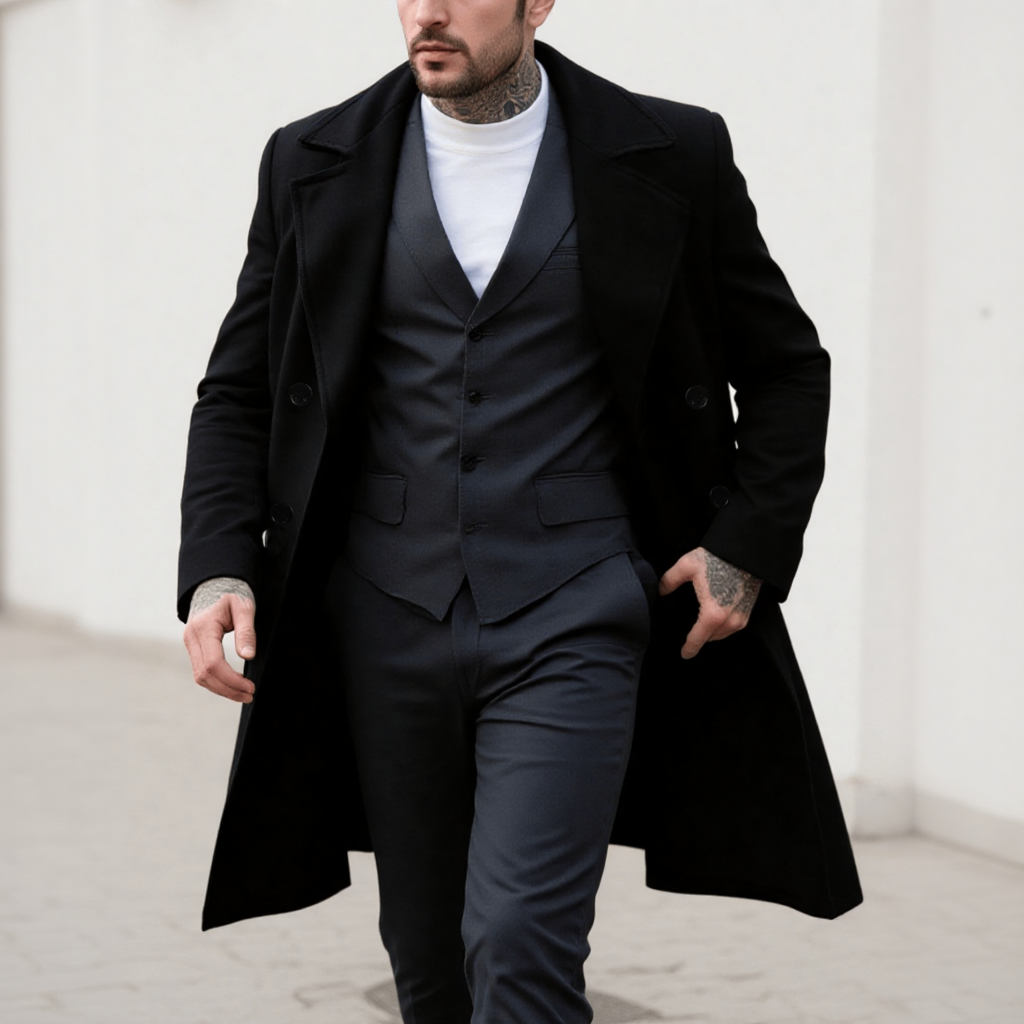 Men's Classic Double-Breasted  – Men'S Formal Wear In Winter recenzja i cena