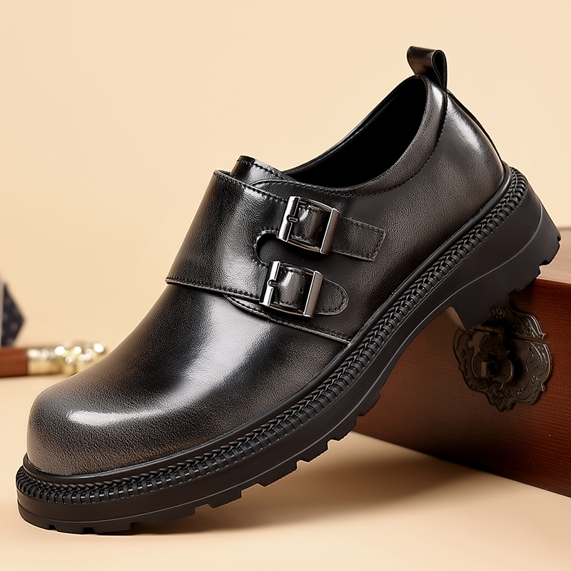 Retro Brown Men's Leather Casu – Men Formal Wear Brown recenzja i cena