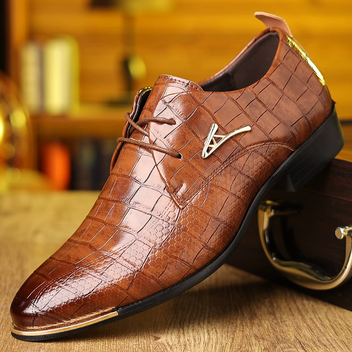 Fashion PU Leather Shoes Men B – Men'S Formal Wear Accessories recenzja i cena