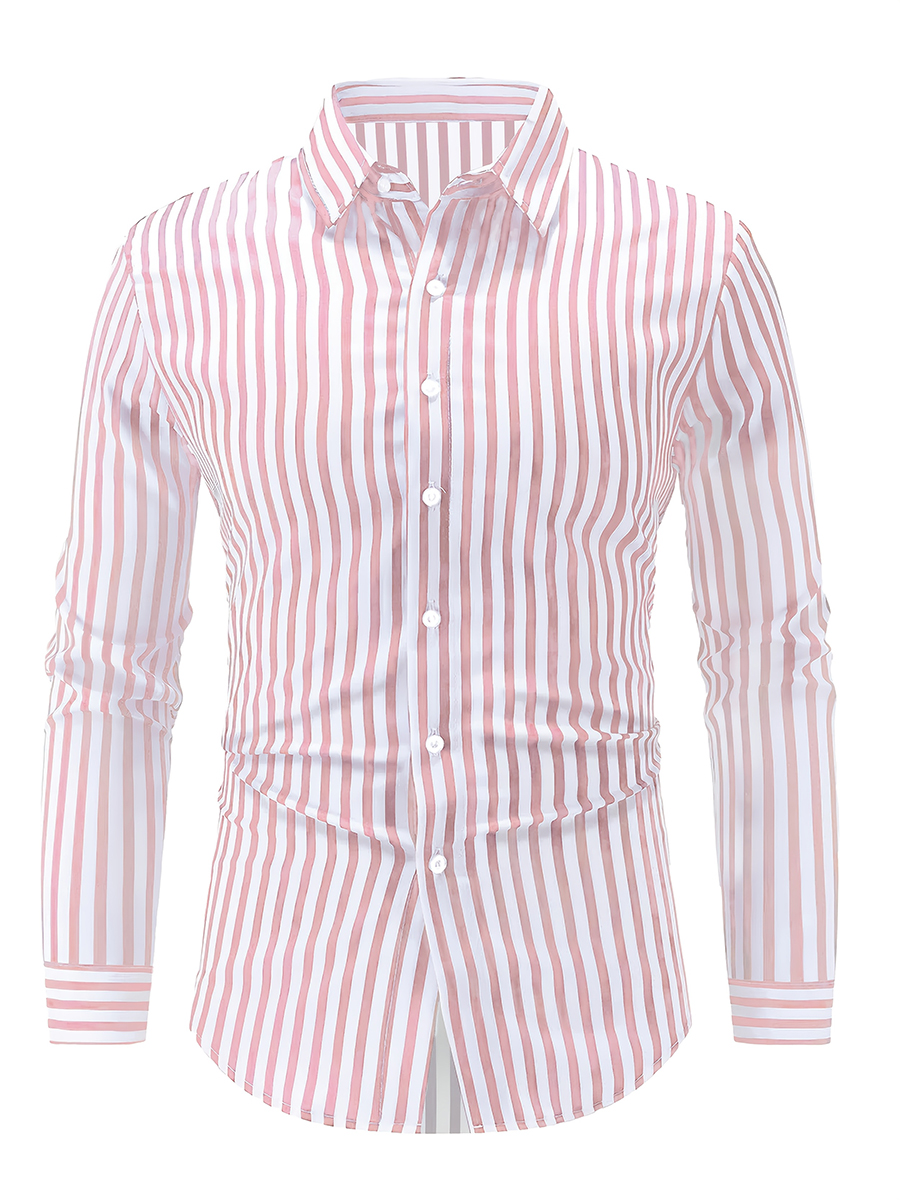 Men's long sleeved striped shi – Men'S Formal Wear In Winter recenzja i cena
