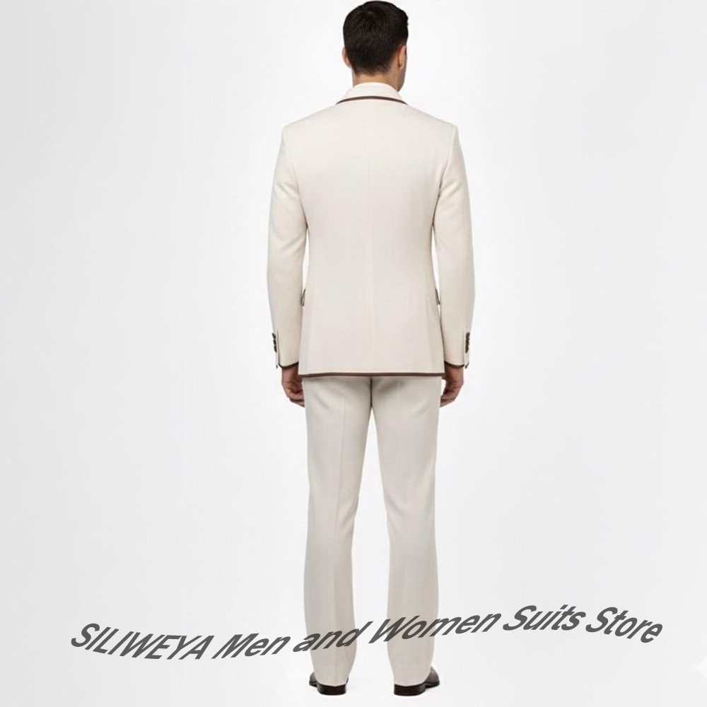 Stylish Men's Double-Breasted  – Men Formal Wear Brown recenzja i cena