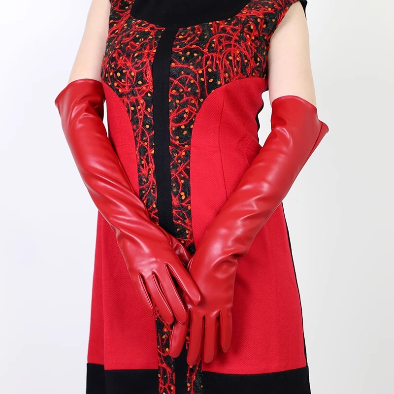 Women's Runway Fashion Red PU  – Formal Glove Leather recenzja i cena
