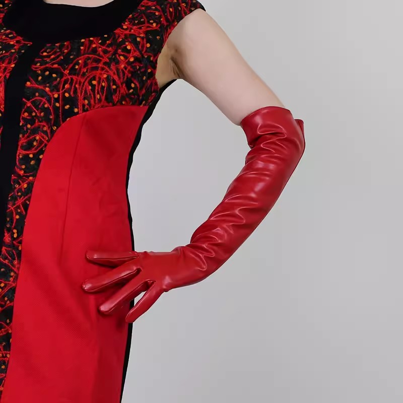 Women's Runway Fashion Red PU  – Formal Glove Leather recenzja i cena