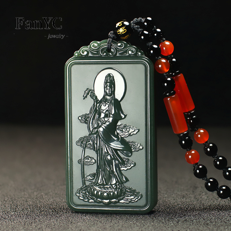 Natural Hetian Jade Qingyu Gua – Men'S Ethnic & Formal Designer Wear Studio S recenzja i cena
