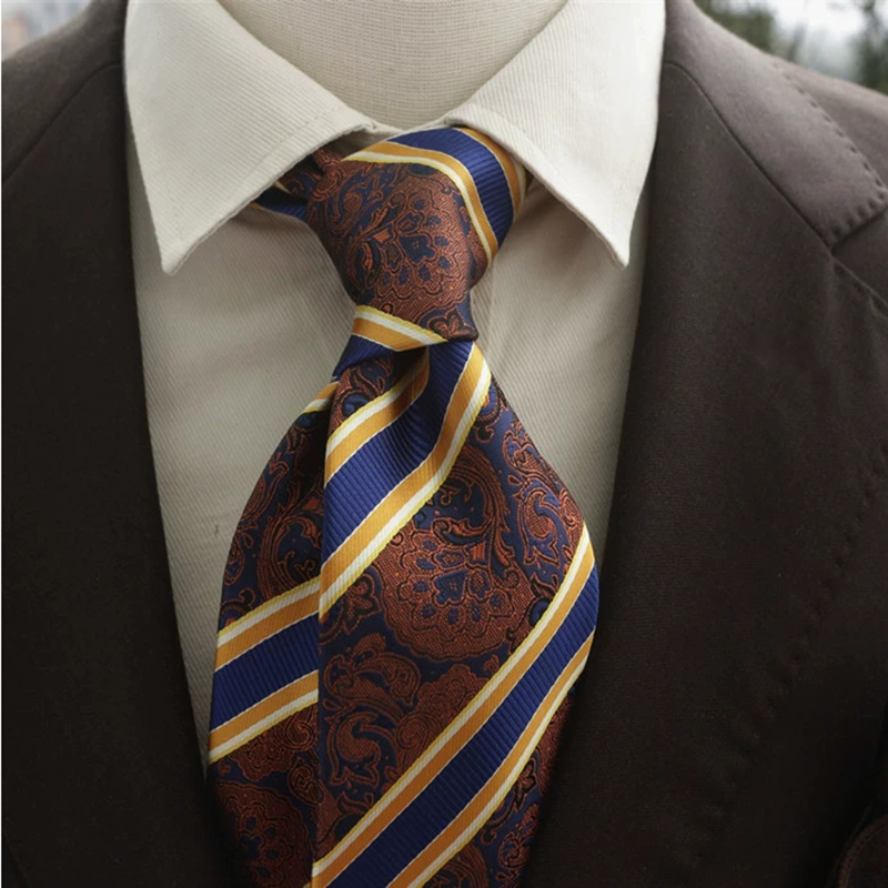 New Trendy Navy Brown Neckties – Men Formal Wear Brown recenzja i cena