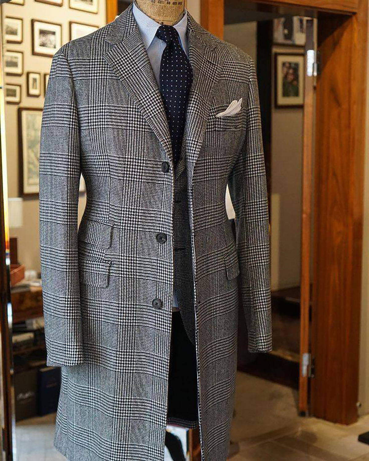 Plaid Woolen Overcoat Jacket F – Men'S Formal Wear In Winter recenzja i cena