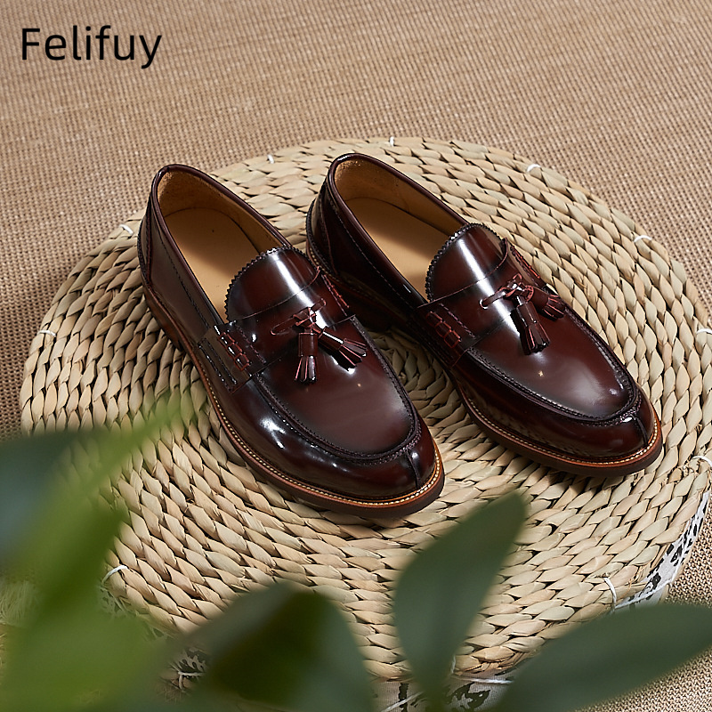 New Brown Men Flat Loafers Cow – Men Formal Wear Brown recenzja i cena