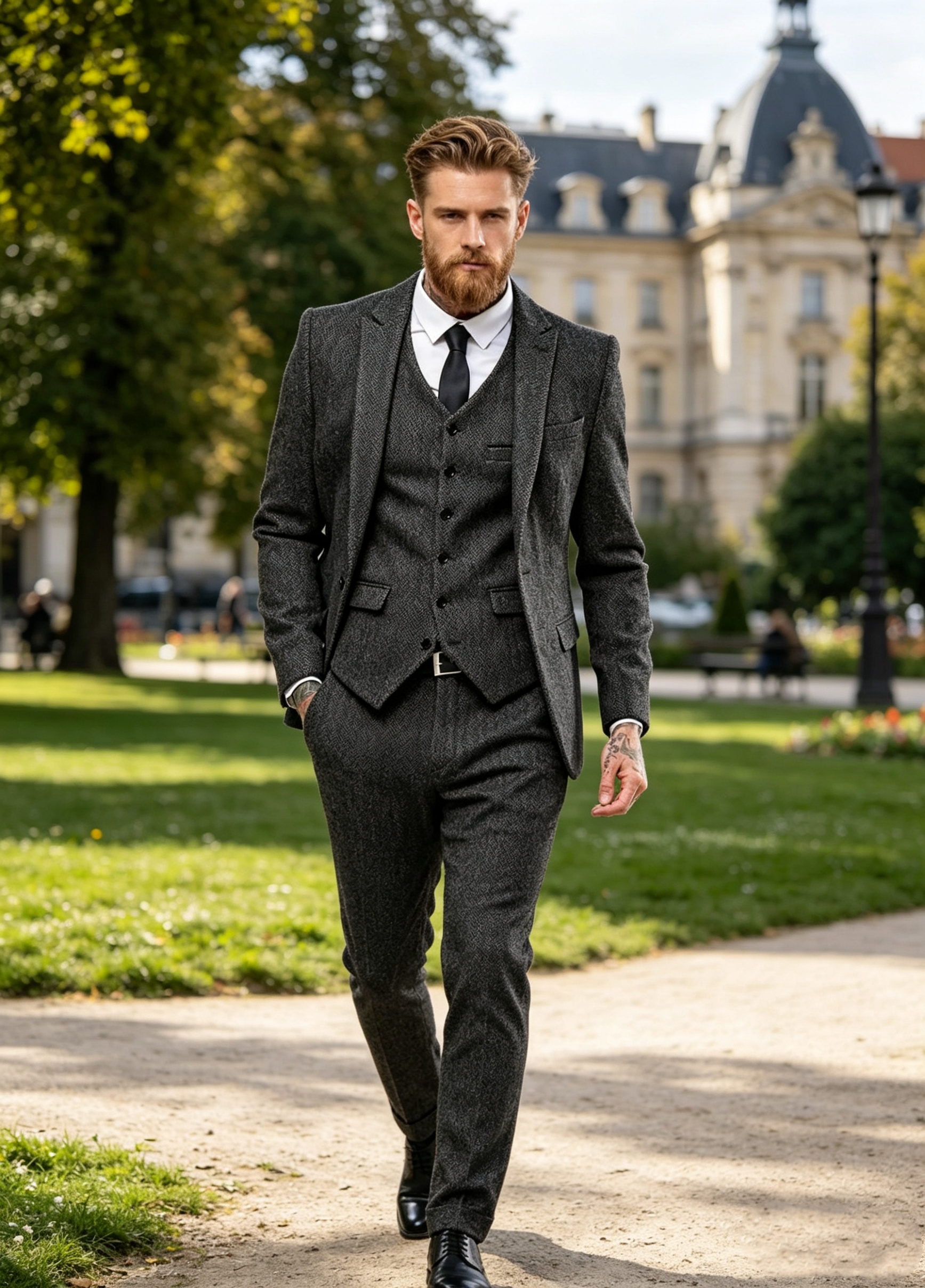 Dark Brown Wool Tweed Winter S – Men'S Formal Wear Accessories recenzja i cena