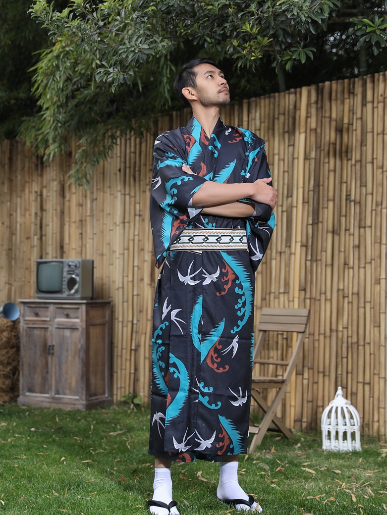 Japanese Kimono With Belt Men' – Traditional Japanese Men'S Formal Wear recenzja i cena