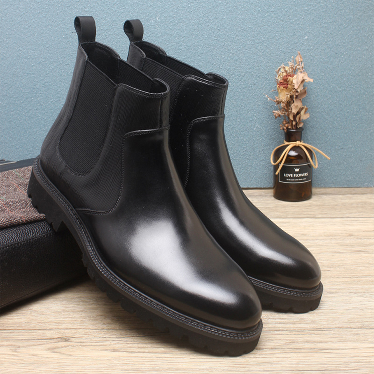 Men's Brown Leather Chelsea An – Men'S Formal Wear In Winter recenzja i cena