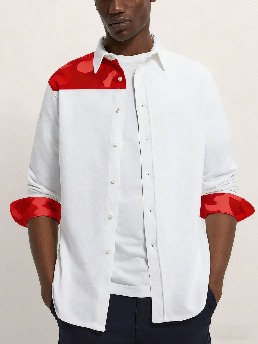 Men's Simple Fashion Long Slee – Large Men Formal Wear recenzja i cena