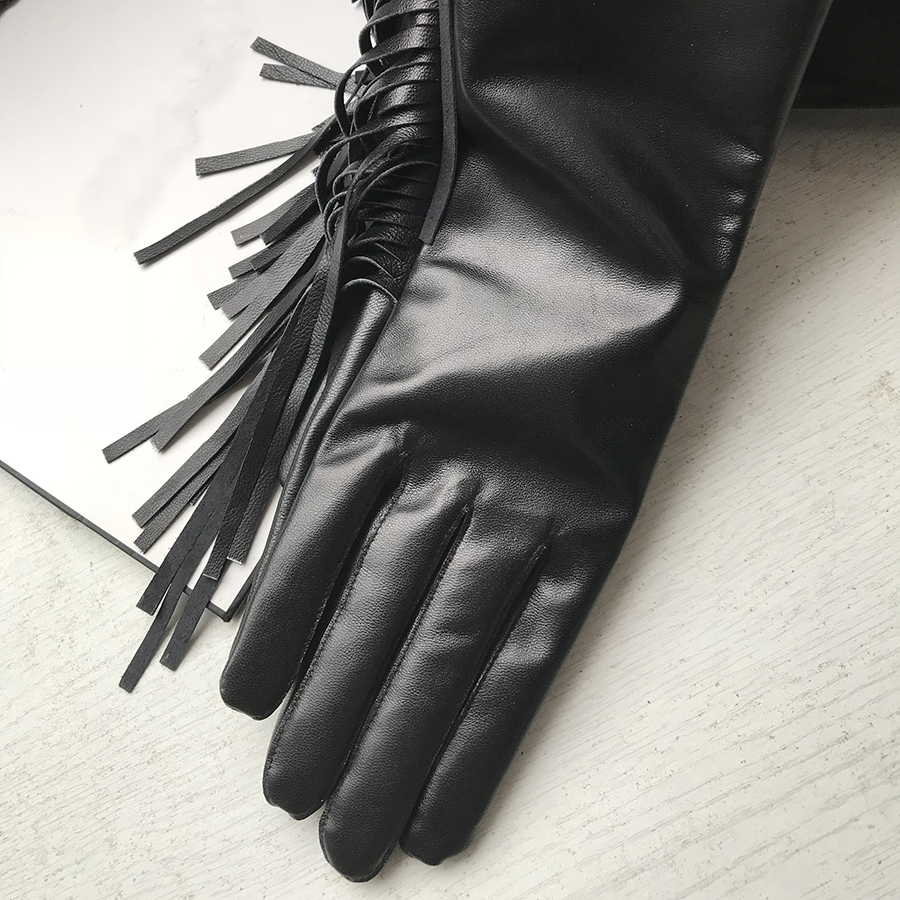Women's Long Gloves Fringe Tas – Formal Glove Leather recenzja i cena