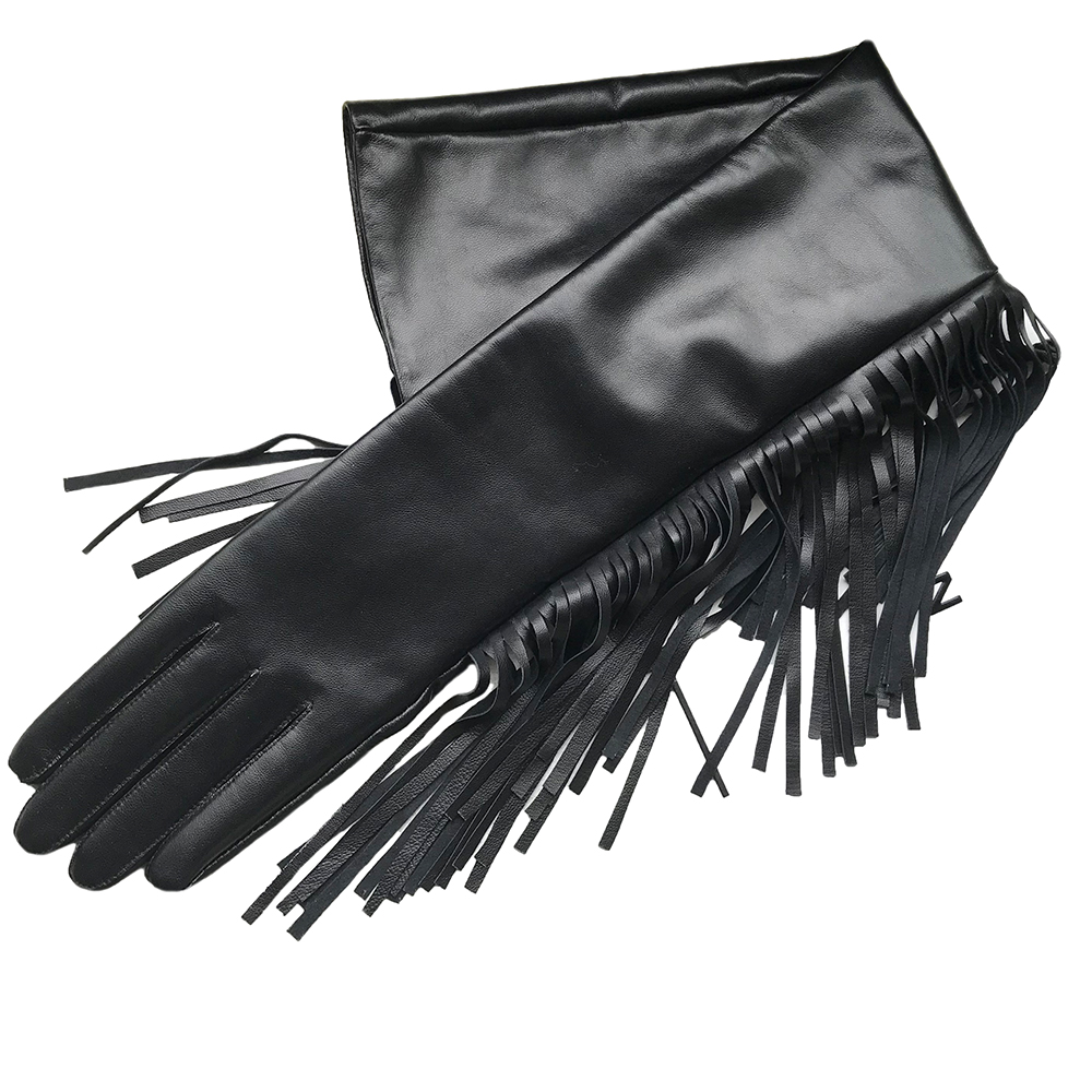 Women's Long Gloves Fringe Tas – Formal Glove Leather recenzja i cena