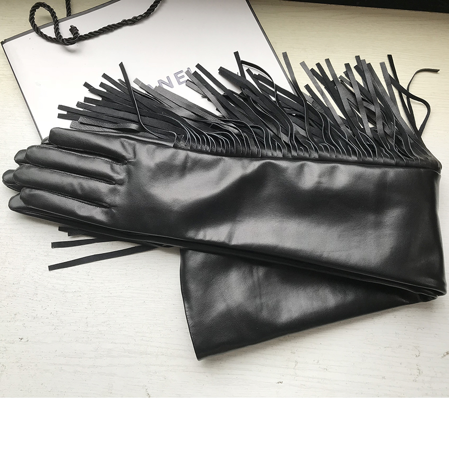 Women's Long Gloves Fringe Tas – Formal Glove Leather recenzja i cena