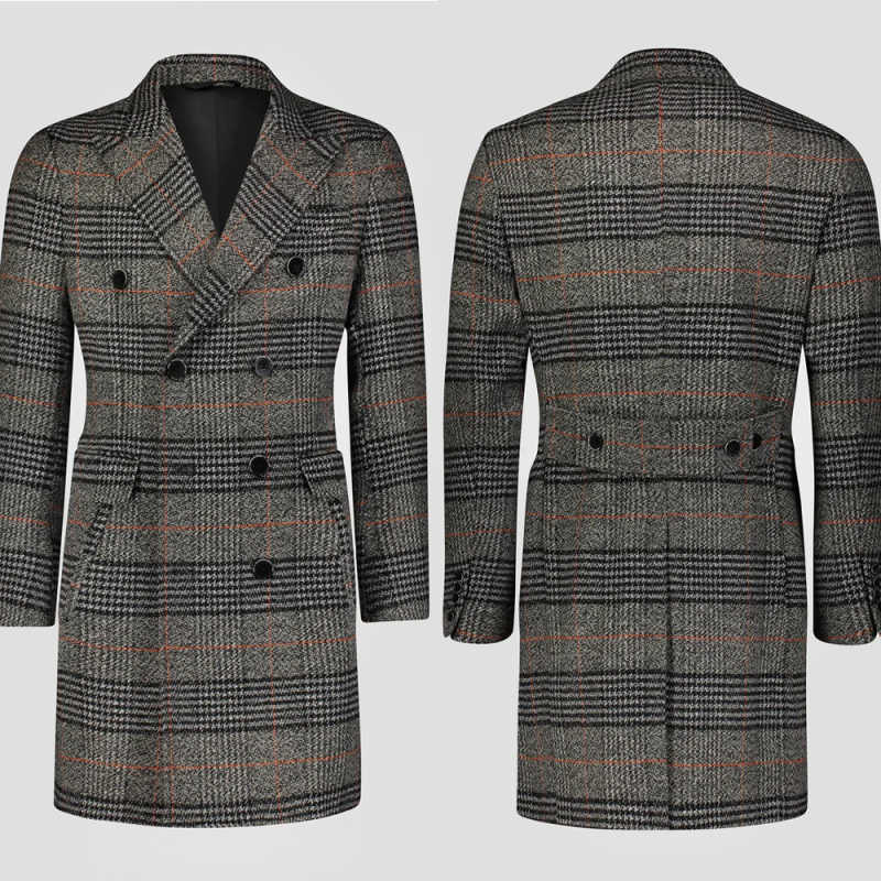 Modern Grid Woolen Blend Men O – Men'S Formal Wear In Winter recenzja i cena