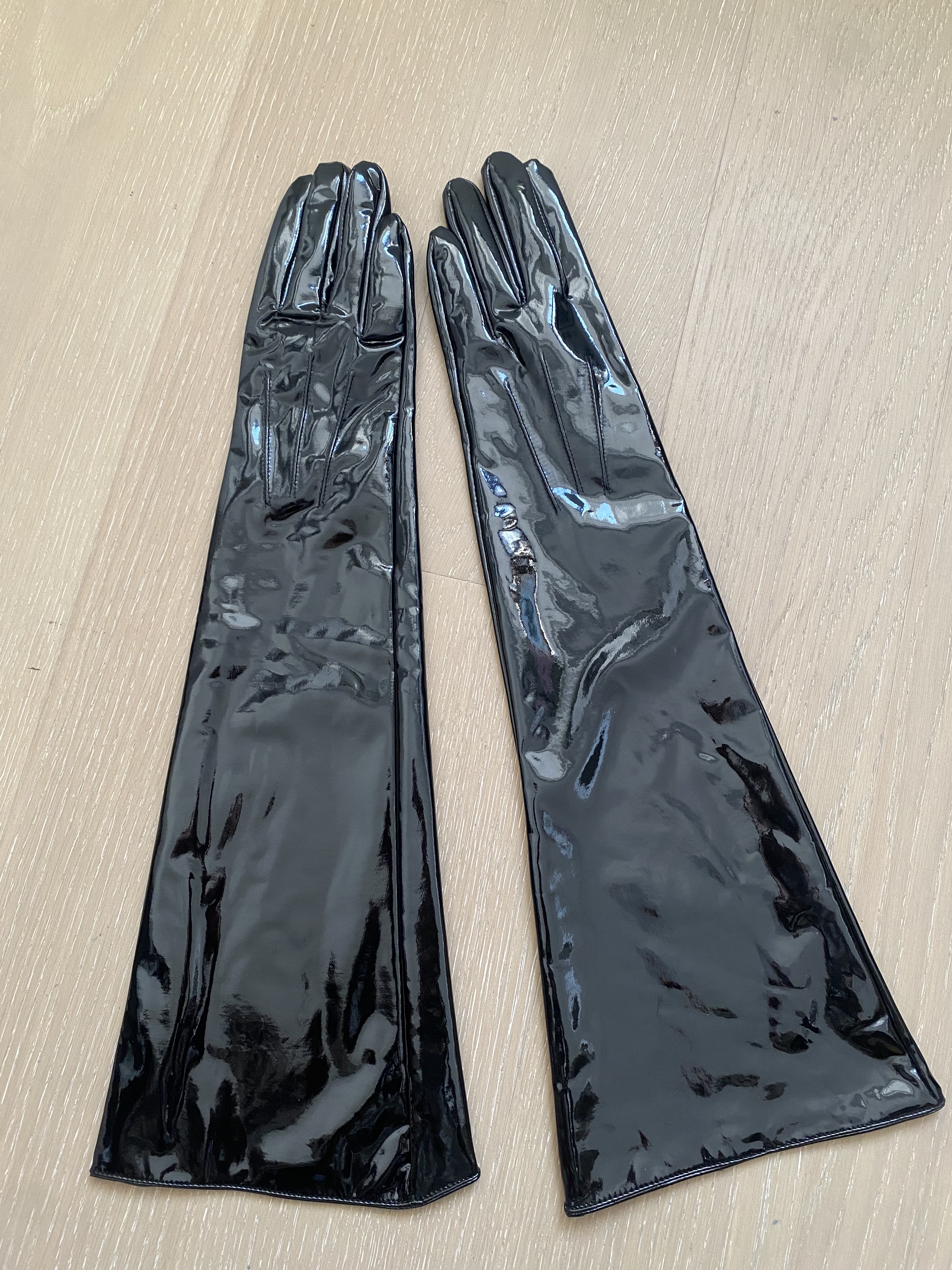 Women's Fashion Patent Black P – Formal Glove Leather recenzja i cena