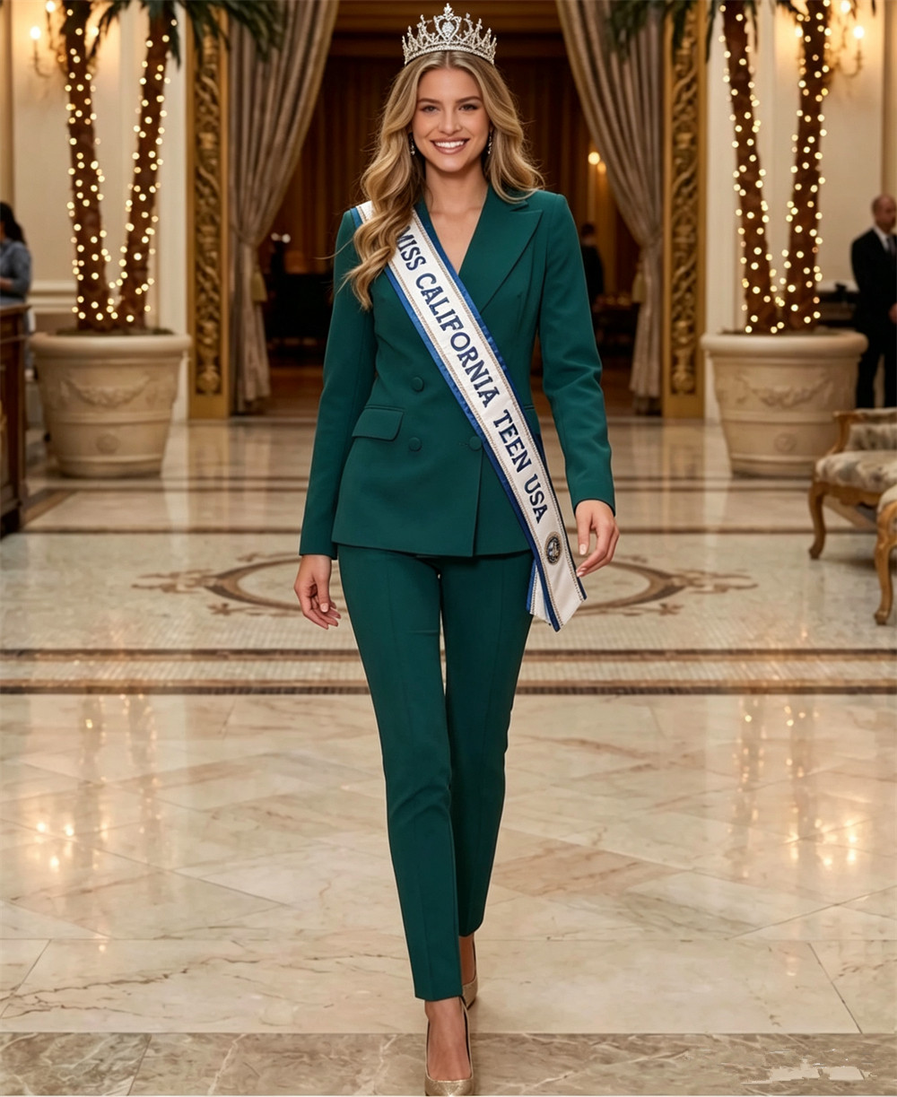 Classic Emerald Green Women's  – Double Breasted Blazer recenzja i cena