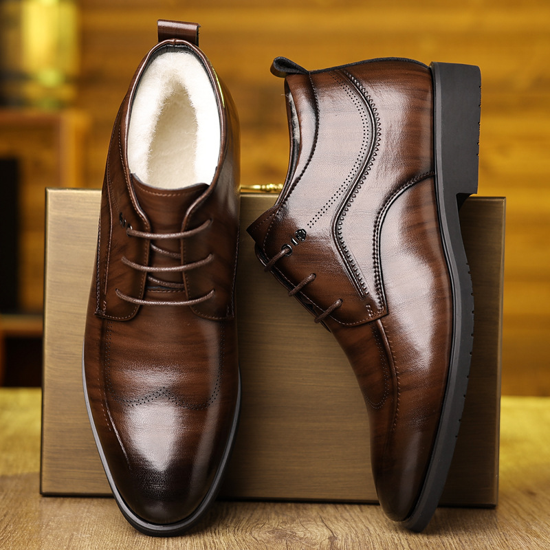 Men's Winter Leather Shoes Vel – Men'S Formal Wear In Winter recenzja i cena