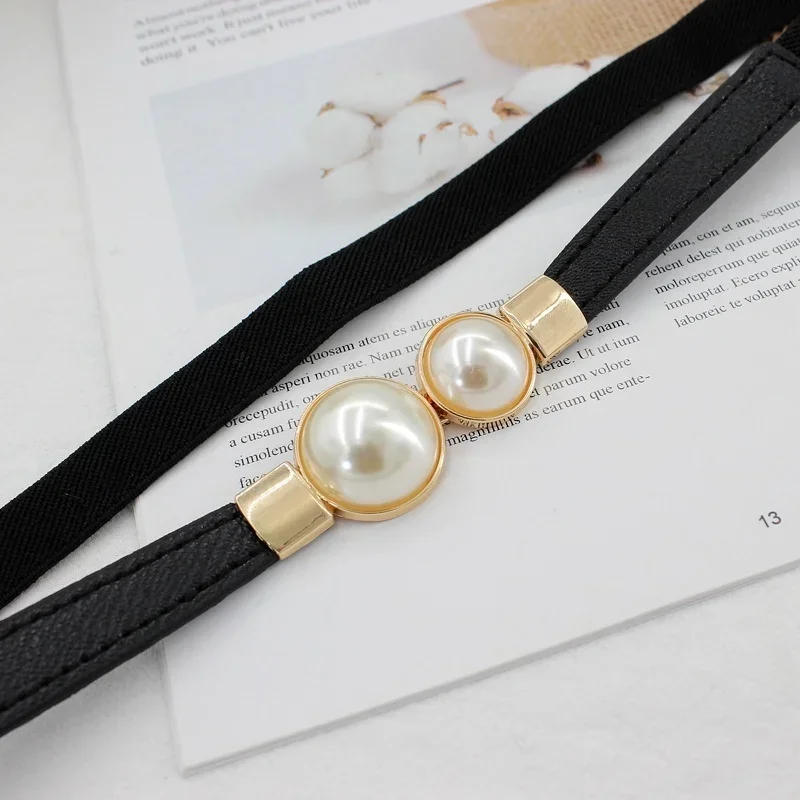 Women's Belt Creative Double P – Formal Belt Leather Thin recenzja i cena