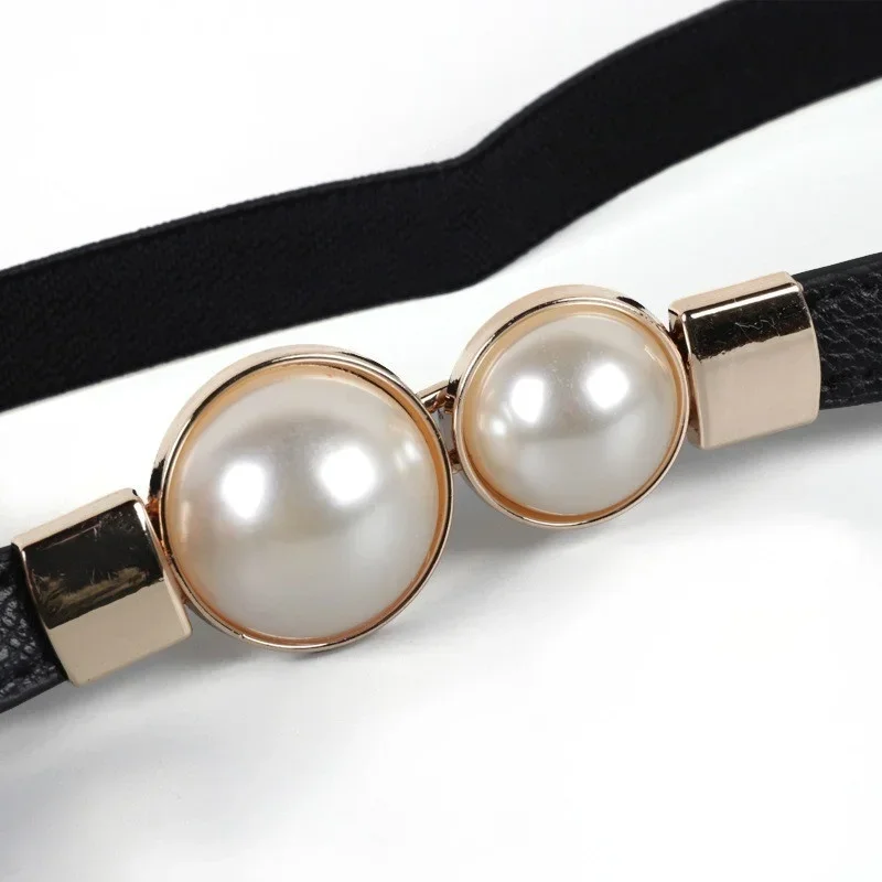 Women's Belt Creative Double P – Formal Belt Leather Thin recenzja i cena